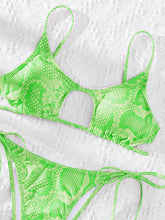Load image into Gallery viewer, Classic Snakeskin Hollow Lace-up Multi-color Bikini +
