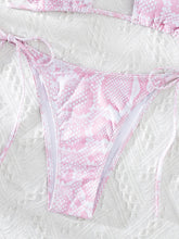 Load image into Gallery viewer, Classic Snakeskin Hollow Lace-up Multi-color Bikini +
