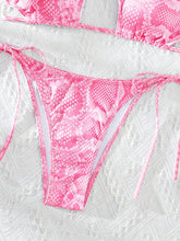 Load image into Gallery viewer, Classic Snakeskin Hollow Lace-up Multi-color Bikini +
