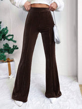 Load image into Gallery viewer, Women's High Waist Corduroy Flared Pants Solid Color Casual Wide Leg Sweatpants +
