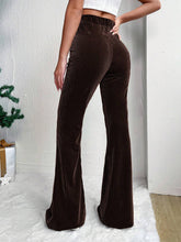 Load image into Gallery viewer, Women's High Waist Corduroy Flared Pants Solid Color Casual Wide Leg Sweatpants +
