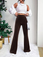 Load image into Gallery viewer, Women's High Waist Corduroy Flared Pants Solid Color Casual Wide Leg Sweatpants +
