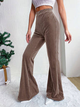 Load image into Gallery viewer, Women's High Waist Corduroy Flared Pants Solid Color Casual Wide Leg Sweatpants +
