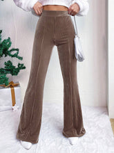 Load image into Gallery viewer, Women's High Waist Corduroy Flared Pants Solid Color Casual Wide Leg Sweatpants +
