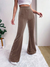 Load image into Gallery viewer, Women's High Waist Corduroy Flared Pants Solid Color Casual Wide Leg Sweatpants +
