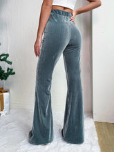 Load image into Gallery viewer, Women's High Waist Corduroy Flared Pants Solid Color Casual Wide Leg Sweatpants +
