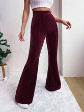 Load image into Gallery viewer, Women's High Waist Corduroy Flared Pants Solid Color Casual Wide Leg Sweatpants +
