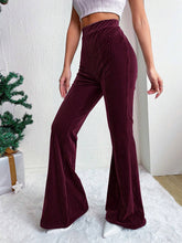 Load image into Gallery viewer, Women's High Waist Corduroy Flared Pants Solid Color Casual Wide Leg Sweatpants +

