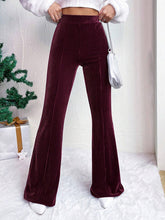Load image into Gallery viewer, Women's High Waist Corduroy Flared Pants Solid Color Casual Wide Leg Sweatpants +
