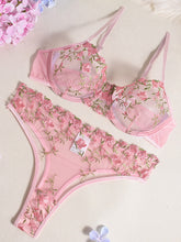 Load image into Gallery viewer, Flower Embroidery Sexy Lingerie Set +
