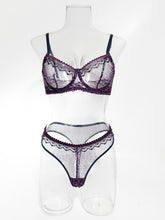 Load image into Gallery viewer, Sexy Lingerie Comfortable Small Contrast Color See-through Lingerie Set +
