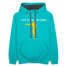 Load image into Gallery viewer, Life is like boxing Premium T-Shirt - scuba blue/asphalt
