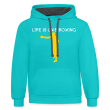 Load image into Gallery viewer, Life is like boxing Premium T-Shirt - scuba blue/asphalt
