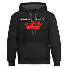 Load image into Gallery viewer, Kings Contrast Hoodie | Fruit of the Loom Hoodeed Sweater - black/asphalt
