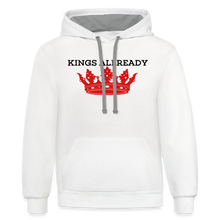 Load image into Gallery viewer, Kingdom Culture Contrast Hoodie | Fruit of the Loom Hoodeed Sweater - white/gray
