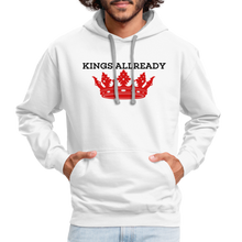 Load image into Gallery viewer, Kingdom Culture Contrast Hoodie | Fruit of the Loom Hoodeed Sweater - white/gray
