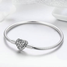 Load image into Gallery viewer, Spring Tree Of Life Bracelet - Classy Women 100% 925 Sterling Silver Heart Shape Clasp Snake Chain +
