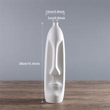 Load image into Gallery viewer, Ceramic Black and White Abstract Vase Human Face Shaped Vase Nordic Minimalist Art +
