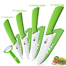 Load image into Gallery viewer, Luxury Cooking Tool Original Zirconia White Ceramic Blade 4Piece Kitchen Knives Set 1 Peeler +
