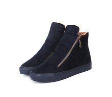 Load image into Gallery viewer, Velvet Short Tube Cotton Warm Boots British Style Plush Side Zip Martin Boots Genuine Fashionable Women&#39;s Boot (+)
