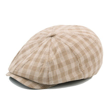 Load image into Gallery viewer, Newsboy Cap Pure Cotton Flat Cap British Style Octagonal Hat +
