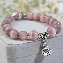 Load image into Gallery viewer, Natural Opal Beads Bracelets Crystal Fashion Women Vintage Stainless Steel Bracelets Pearl Stone for Girls +
