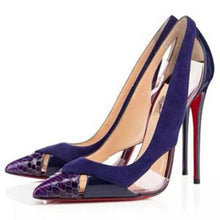 Load image into Gallery viewer, Multi-color Patchwork Collision Shallow Mouth Pumps High With Fine Women&#39;s Shoes +
