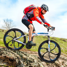 Load image into Gallery viewer, Foldable Sports Bike 26in Folding Mountain Bike Shimano 21 Speed Bicycle Full Suspension MTB Convenient Small Room Bike (+)
