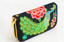 Load image into Gallery viewer, Embroidered Peacock Purse Light Women Wallet +
