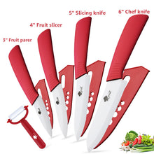 Load image into Gallery viewer, Luxury Cooking Tool Original Zirconia White Ceramic Blade 4Piece Kitchen Knives Set 1 Peeler +
