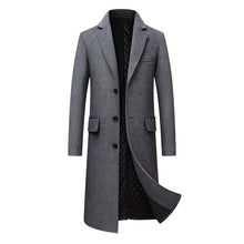 Load image into Gallery viewer, Men Casual Plus Cotton Long Coat - Lapel Collar Overcoat +
