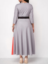 Load image into Gallery viewer, Curved Ample Dress 3/4 Sleeve Geometric Print Dress - Gracious Classy Formal Dress for Women +
