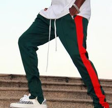 Load image into Gallery viewer, Side Patchwork Elastic Waist Straight Track Pants (+)
