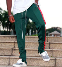 Load image into Gallery viewer, Side Patchwork Elastic Waist Straight Track Pants (+)
