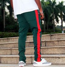 Load image into Gallery viewer, Side Patchwork Elastic Waist Straight Track Pants (+)

