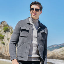 Load image into Gallery viewer, Short Double-Faced Woolen Coat Men&#39;s Lapel Coat +
