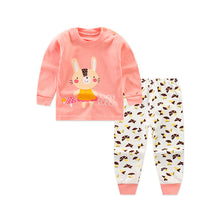 Load image into Gallery viewer, Children&#39;s Underwear Set Long-sleeved Color Matching Cotton Round Neck Shoulder Buckle +
