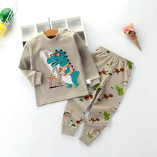 Load image into Gallery viewer, Children&#39;s Underwear Set Long-sleeved Color Matching Cotton Round Neck Shoulder Buckle +
