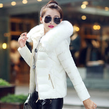 Load image into Gallery viewer, Hooded Down Padded Jacket Stylish Slim Warm Quilted Jacket Women Winter Coat +
