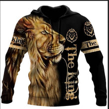 Load image into Gallery viewer, Lion 3D Digital Printing Sweatshirt Zipper Hooded Shirt Men&#39;s sweater +
