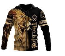 Load image into Gallery viewer, Lion 3D Digital Printing Sweatshirt Zipper Hooded Shirt Men&#39;s sweater +
