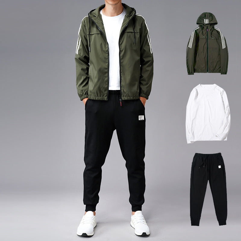 Casual Sports Trend Men's Set - Long-Sleeved Hoodie Trousers for Men +