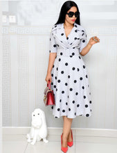Load image into Gallery viewer, Dress Suit Collar Dots with Belt Large Size +
