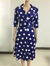 Load image into Gallery viewer, Dress Suit Collar Dots with Belt Large Size +
