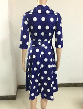 Load image into Gallery viewer, Dress Suit Collar Dots with Belt Large Size +
