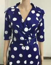Load image into Gallery viewer, Dress Suit Collar Dots with Belt Large Size +

