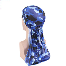 Load image into Gallery viewer, Flashy Durag - Faux Silk Camouflage Bandage Pirate Hat - Turban Hat +

