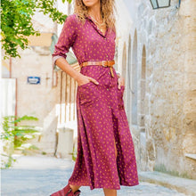 Load image into Gallery viewer, Printed Pocket Long Sleeve Plus Size Dress +
