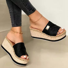 Load image into Gallery viewer, Summer Wedges Slippers Platform High Heels Women Slipper Basic Clog Wedge Slipper Flip Flop Sandals +
