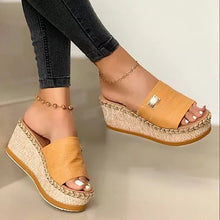 Load image into Gallery viewer, Summer Wedges Slippers Platform High Heels Women Slipper Basic Clog Wedge Slipper Flip Flop Sandals +

